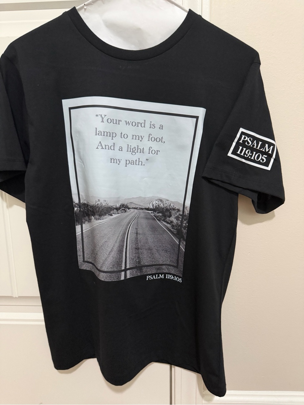 Black Psalm 119:105 Graphic Tee - Inspirational Boys Shirt